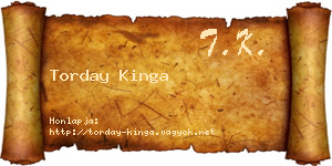 Torday Kinga névjegykártya