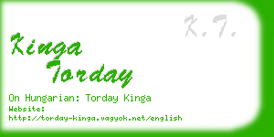 kinga torday business card